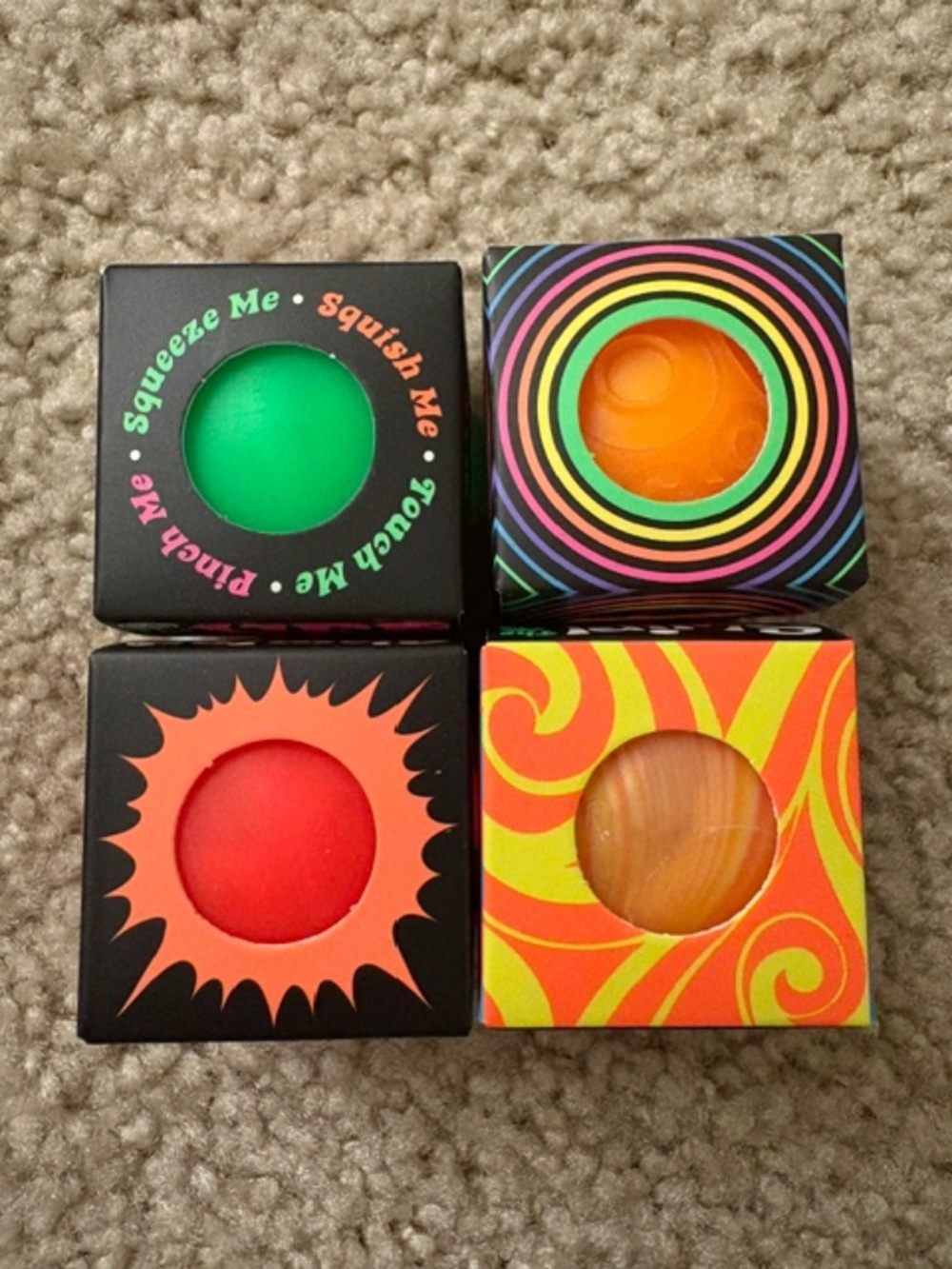 NeeDoh Mini Groovy Globe Glow in the dark Ripples LOT OF 4